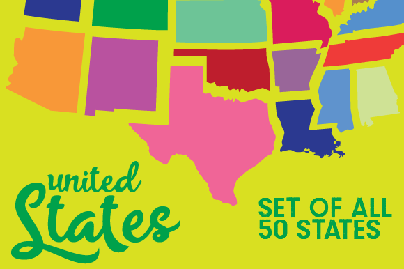 Download Set of All 50 US States Contour - Tour Collection