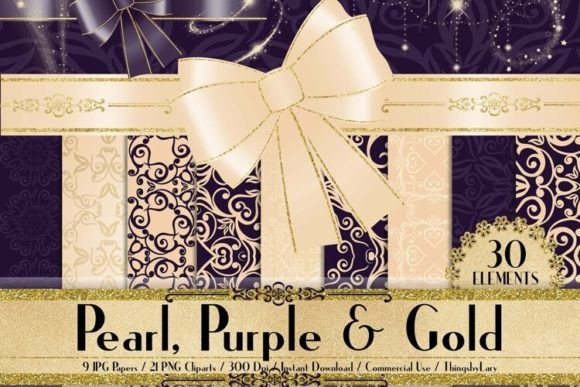 Download Luxury Pearl Purple Gold Balloon Bow Kit - Premium Resources