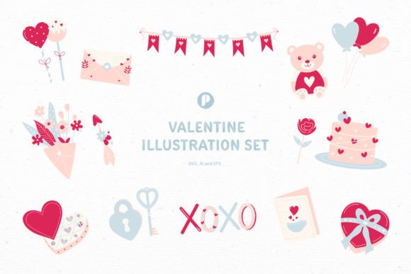 Download Sweet Valentine Illustration Set - Illustration Collection