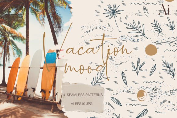 Download Palm Vector Patterns Set - Vector Collection