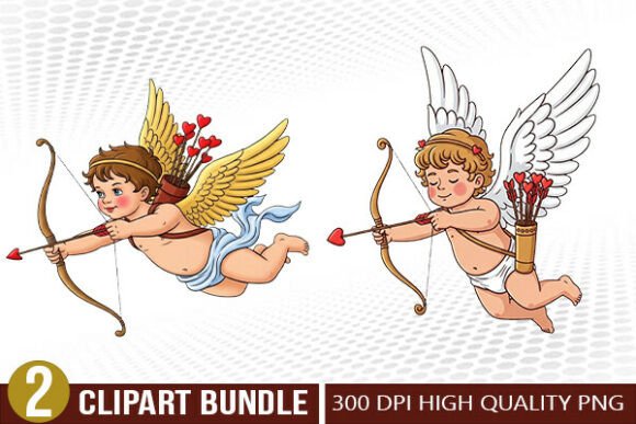 Download Cupid Angel Valentine Illustration Set - Illustration Collection