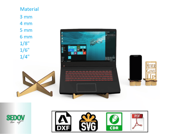 Download Laser Cut Set Laptop and Phone Stands - Premium Bundle