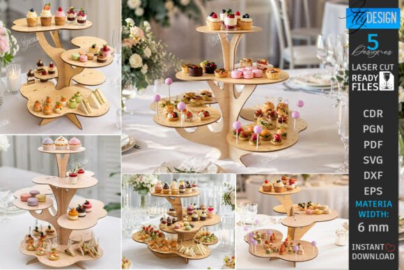 Download Tree Cupcake Stands Laser Cut Bundle SVG - Stands Collection