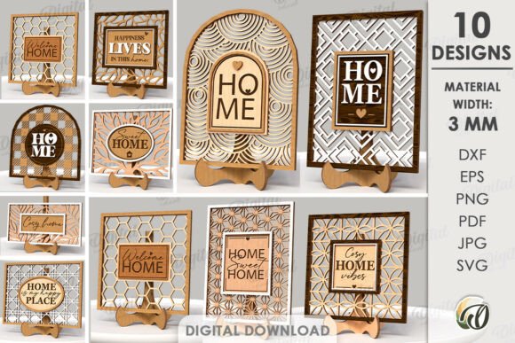 Download Home Signs with Stands Bundle Laser Cut - Premium Resources