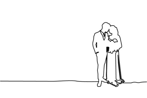 Download Abstract Line Art Couple Wedding Vector - Vector Collection